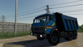KamAZ 65115 Blue + Green Dump Truck for FS25