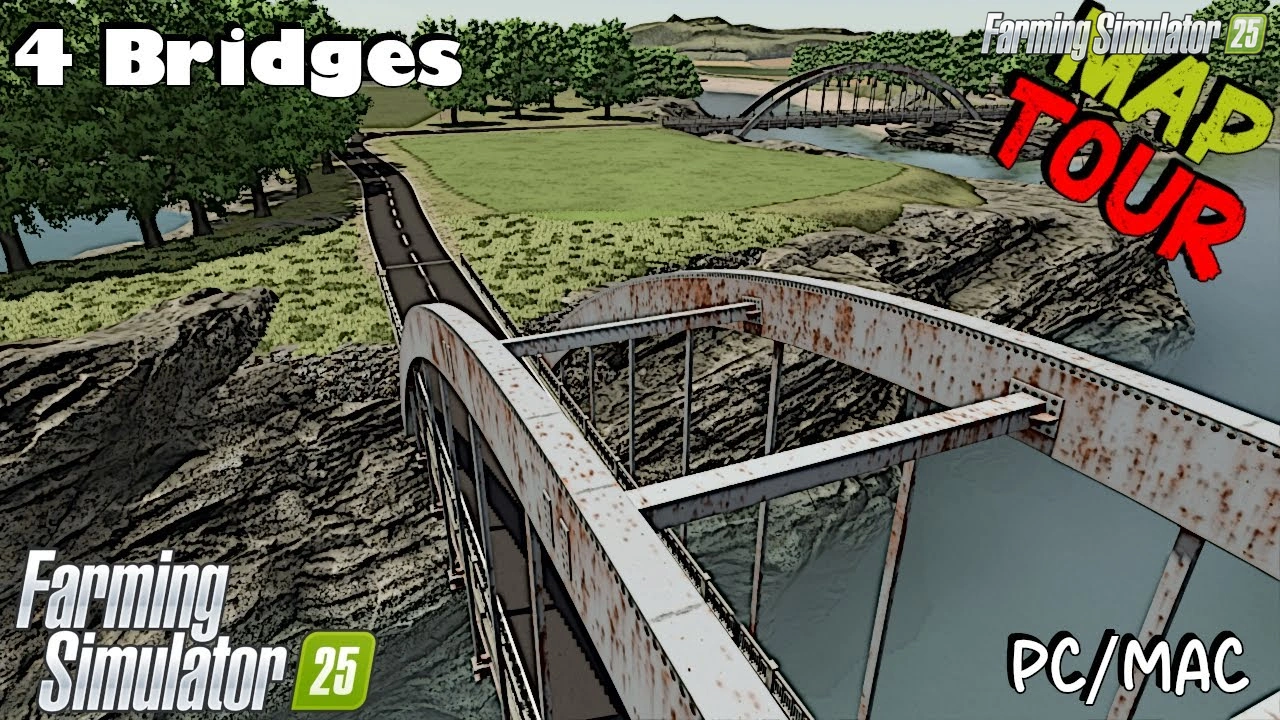 4 Bridges Map v1.0.0.1 for FS25