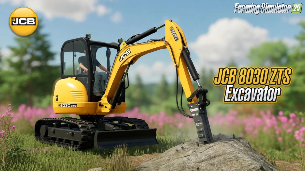 JCB 8030 ZTS Excavator v1.0.0.1 for FS25