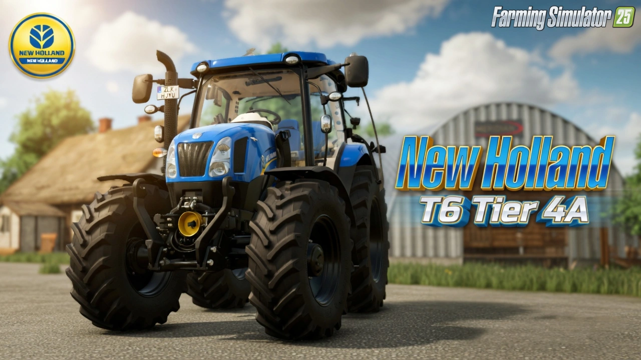 New Holland T6 Tier 4A Tractor v1.4.0.1 for FS25