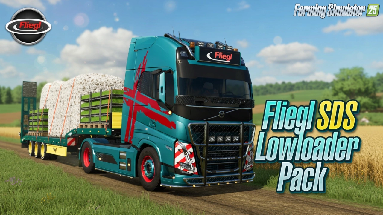 Fliegl SDS Lowloader Pack Trailers v1.0.0.1 for FS25
