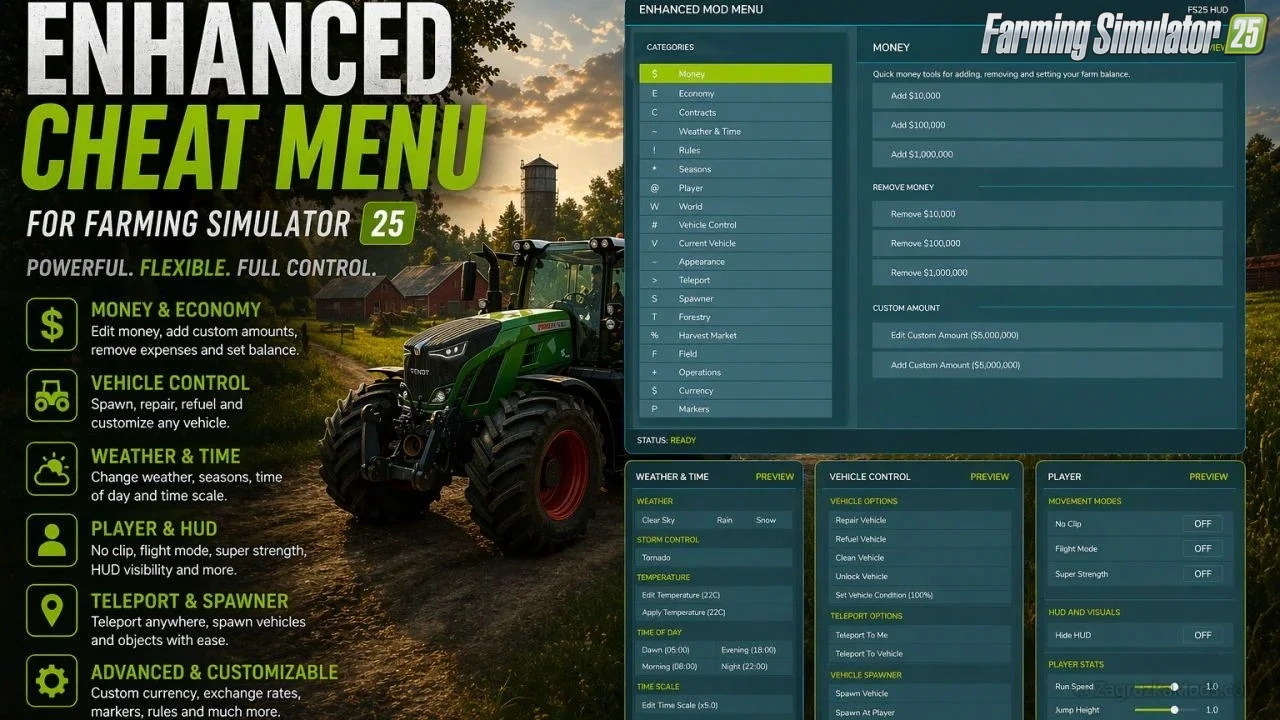 Enhanced Mod Menu v1.7 for FS25