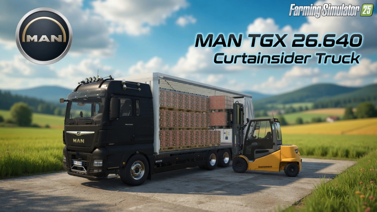 MAN TGX 26.640 Curtainsider Truck v1.0 for FS25