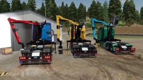Volvo FH 16 Forestry Z-Crane Semi Pack for FS25
