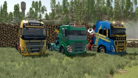 Volvo FH 16 Forestry Z-Crane Semi Pack for FS25