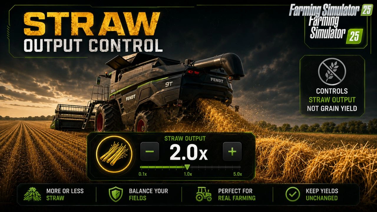 Straw output control v1.1 for FS25