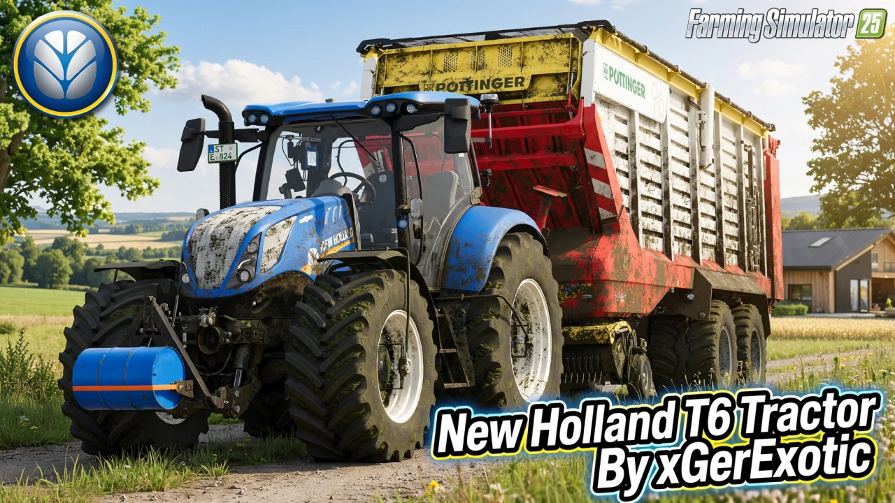 New Holland T6 Tractor v1.0 By xGerExotic for FS25