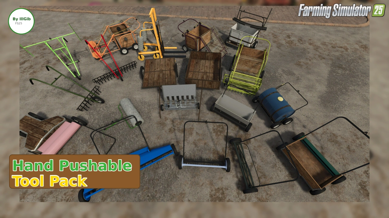 Hand Pushable Tool Pack v1.1.2 for FS25