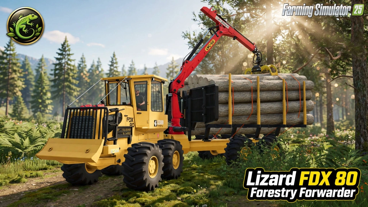 Lizard FDX 80 Forestry Forwarder v1.0 for FS25