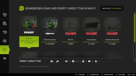 Sennebogen G340  Fendt Cargo T740 for FS25