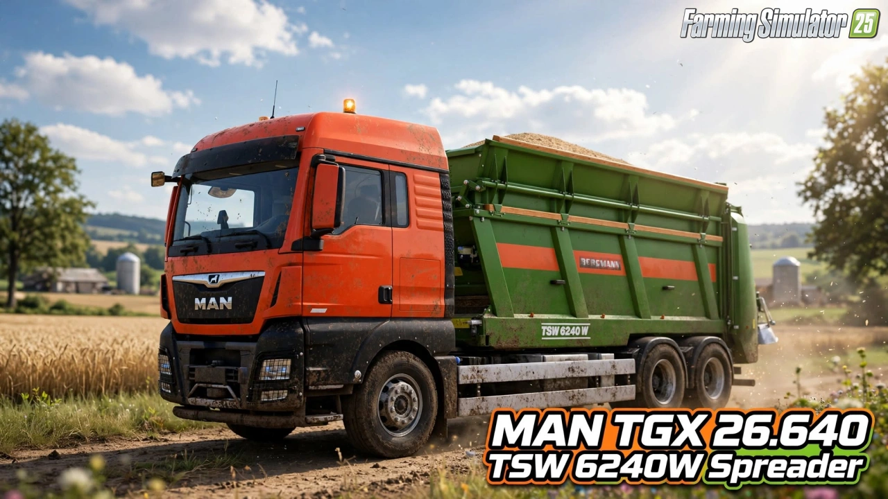MAN TGX 26.640 TSW 6240W Spreader v1.0 for FS25
