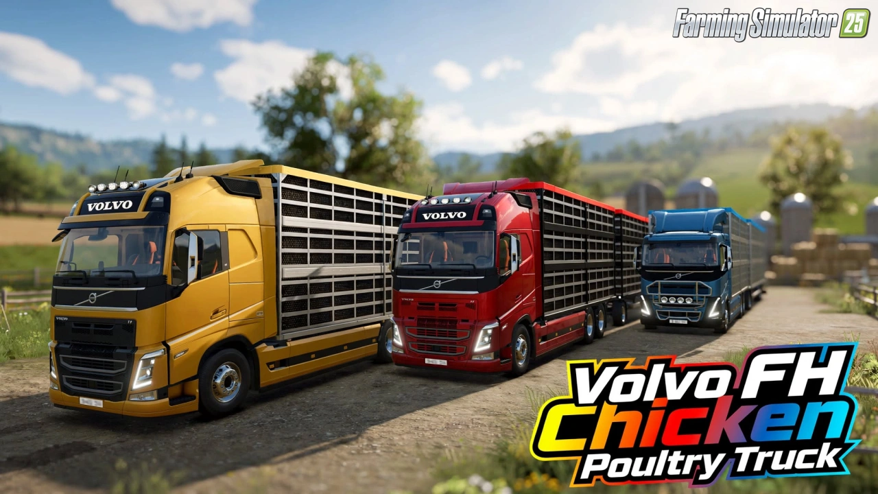 Volvo FH Chicken Poultry Truck v1.0 for FS25